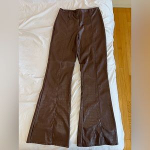 PRETTYLITTLETHINGS textured print faux leather pants